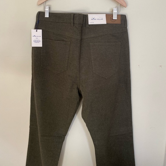 NWT peter millar flannel five pocket pants in loden / green - Picture 3 of 6
